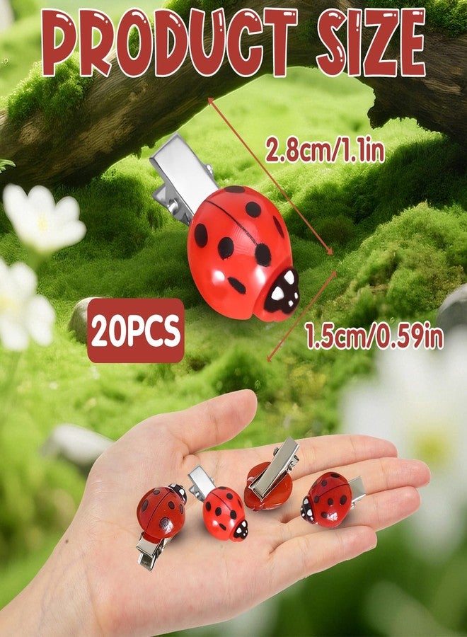 CYUXING 20Pcs Fun Ladybug Hair Clips for Women & Girls, Whimsical Cute Bug Hair Accessories with Metal Grip | Fun Decorative Clips for Daily Use & Cosplay Themed Party & Halloween - Image 2